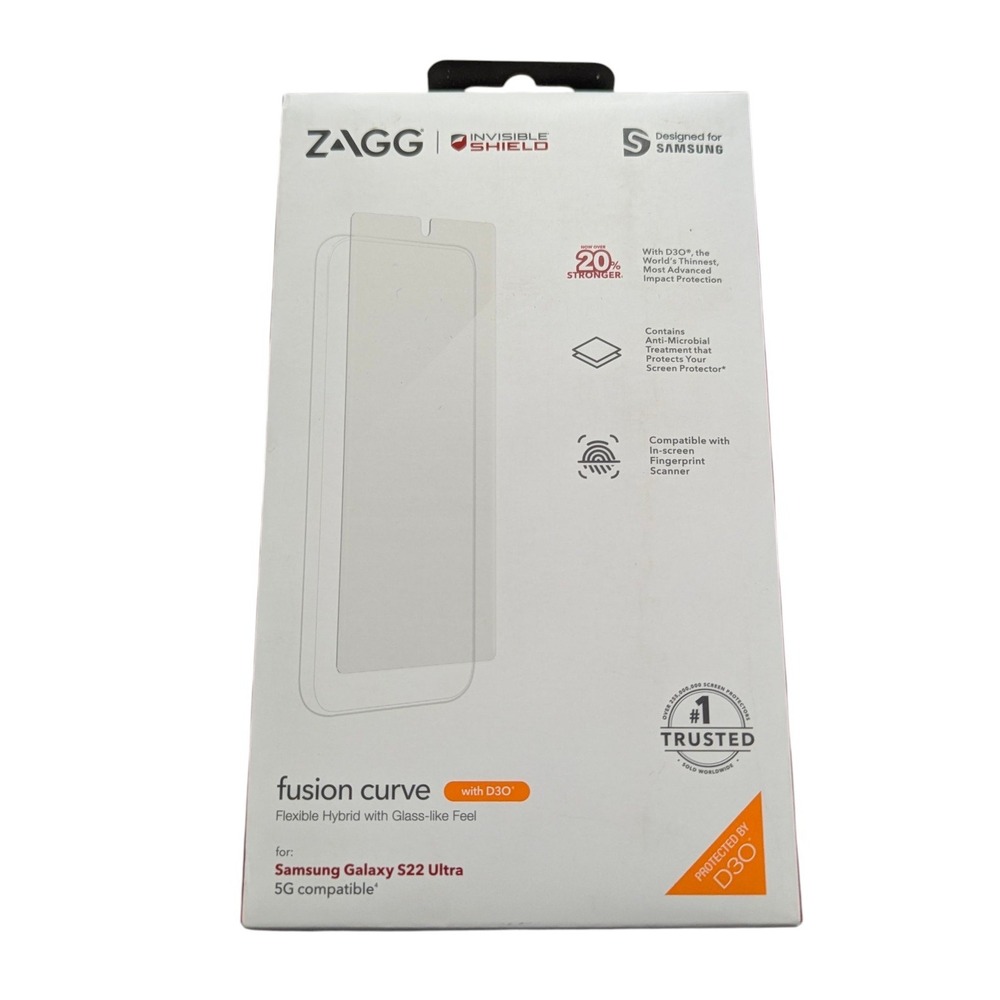 V1-N ZAGG Fusion Curve Hybrid Screen Protector for Galaxy S22 Ultra - Clear‎
